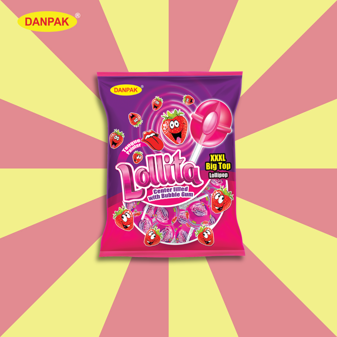 Lollita Bubble Gum Inside Lollipop