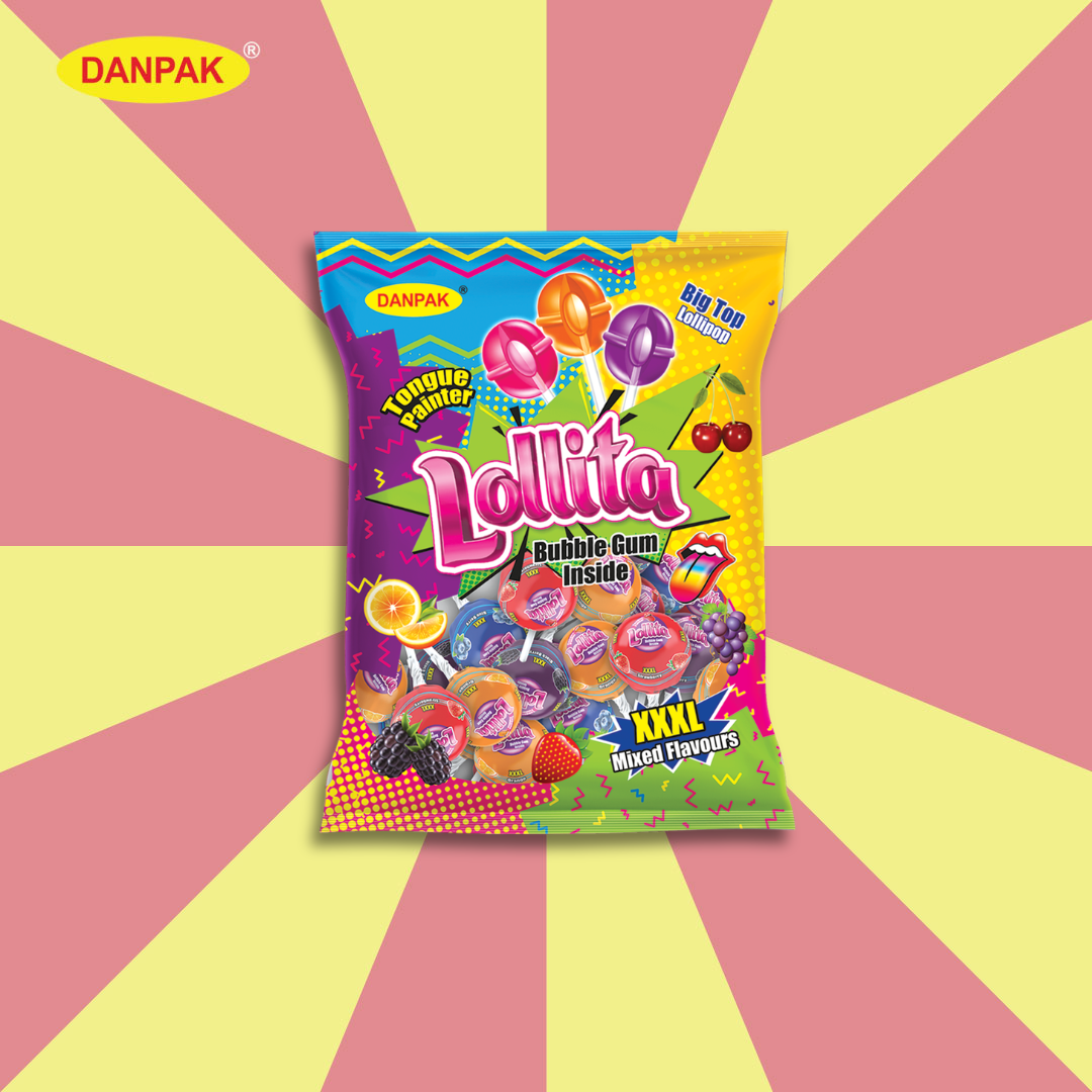 Lollita Bubble Gum Inside Lollipop