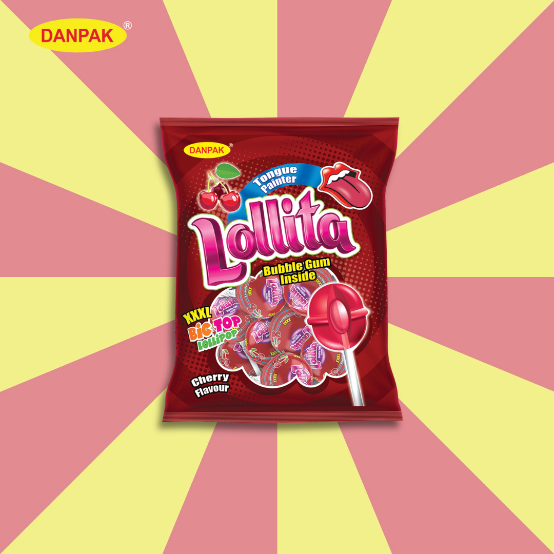 Lollita Bubble Gum Inside Lollipop